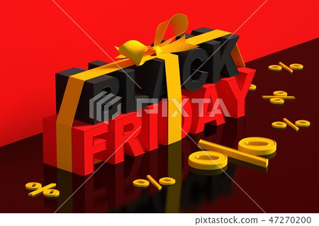 3D illustration for Black Friday with ribbon. 47270200
