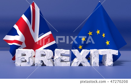 3D illustration of Brexit referendum with flag and 3d text 47270208