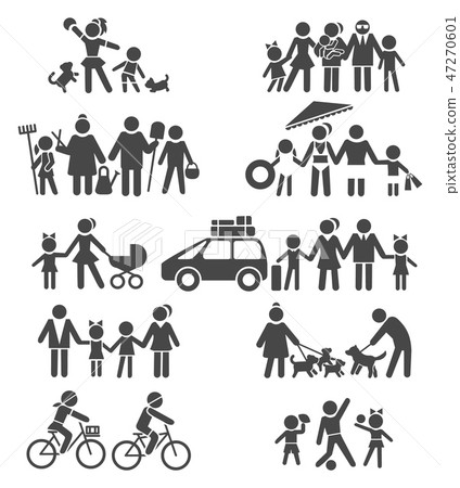 Happy family life pictograms Happy family life pictograms 47270601