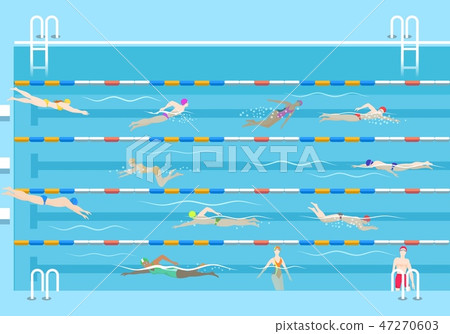 People in pool 47270603