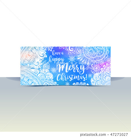 Blue and white winter typography horizontal flyer or header, banner with Have a Happy Merry Blue and white winter typography horizontal flyer or header, banner with Have a Happy Merry 47271027
