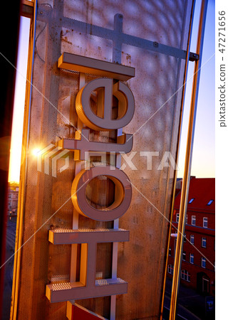 Hotel shield in the evening 47271656