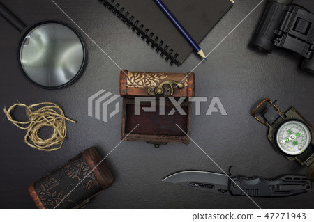 Pocket knife with compass,paper,pencil,notebook 47271943