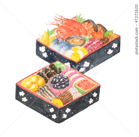 Osechi Osechi Osechi Cuisine Watercolor New Year Traditional Food 47272620