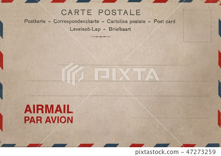 Back of vintage blank postcard with dirty stain Back of vintage blank postcard with dirty stain 47273259