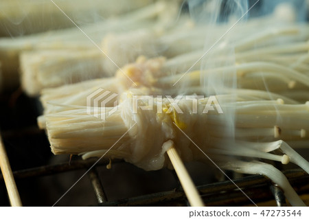Grilled Bacon enoki Mushroom on old fashion oven 47273544