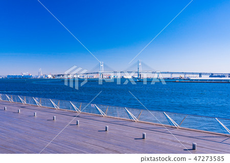 Kanagawa Yokohama Minato Ku View From The Stock Photo