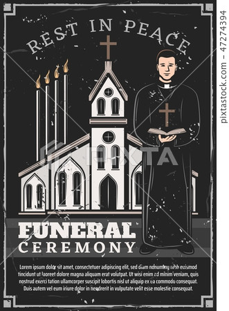 Funeral ceremony service, church priest 47274394