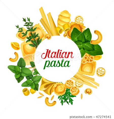 Italian pasta banner, herbs and seasoning Italian pasta banner, herbs and seasoning 47274541