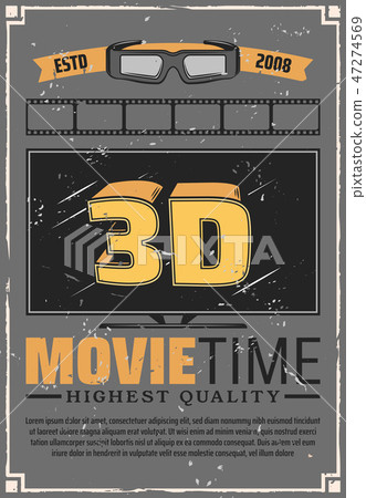 3D effect TV, glasses and cinema film 3D effect TV, glasses and cinema film 47274569