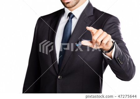 Businessman pointing his finger. 47275644