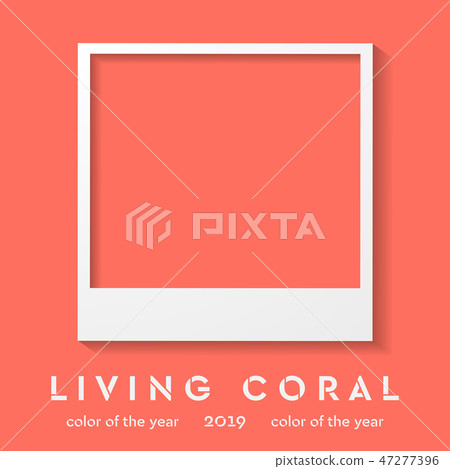 Polaroid frame with trendy color 2019 living coral Polaroid frame with trendy color 2019 living coral 47277396
