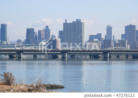 A group of buildings in the direction of Kamogawa and Umeda 47278122