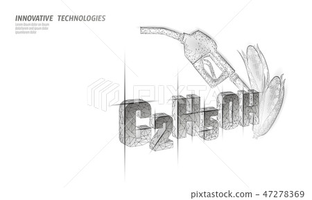 Ethanol formula corn biofuel gun. Ecology science C2H5OH chemistry biotechnology eco concept 47278369