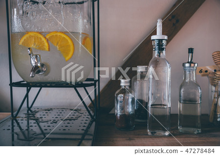 Cold Fruit Infused Detox Water with orange 47278484