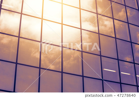 low angle view of modern skyscrapers window 47278640