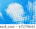glass window of modern skyscraper with clouds 47278642