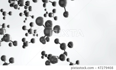 Molecules or atom on white background. Abstract structure in dig 47279408
