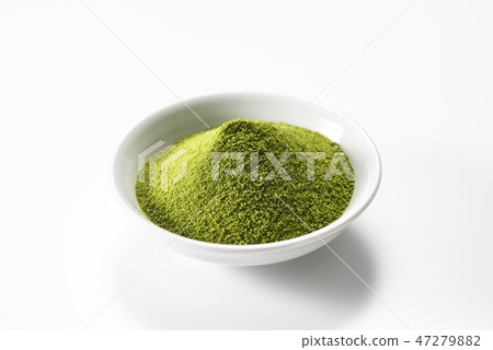 Green juice flour in a small plate Green juice flour in a small plate 47279882
