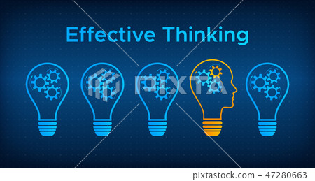 Head profile lightbulb creative idea concept 47280663