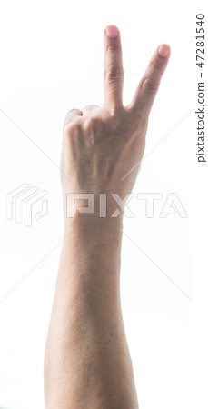 V shape hand sign for voting campaign isolated on  47281540