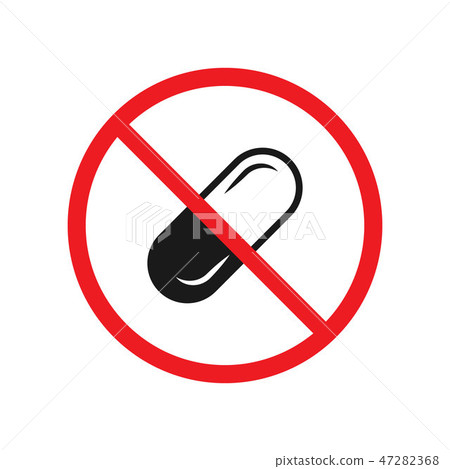 Forbidden medicine no pill vector icon prohibited 47282368