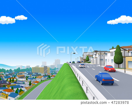 Town residential area town scenery 47283978
