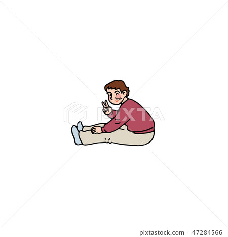 對腿部疼痛感到高興的妻子 47284566