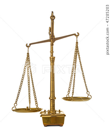 Golden weight balance scale 47285203