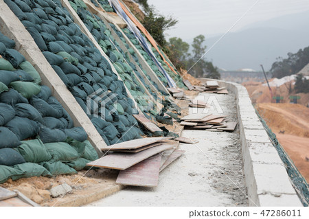 Highway tunnel construction site Highway tunnel construction site 47286011