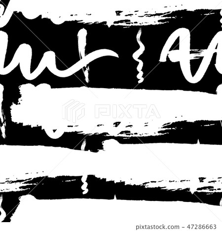Seamless pattern hand drawn with a brush strokes. Abstract brushstrokes vector illustration. Seamless pattern hand drawn with a brush strokes. Abstract brushstrokes vector illustration. 47286663