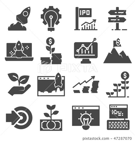 Start Up Business Icon Set Stock Illustration