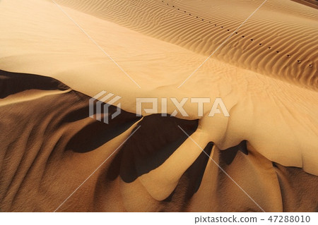 Light and shadows of the sand landscape in desert 47288010