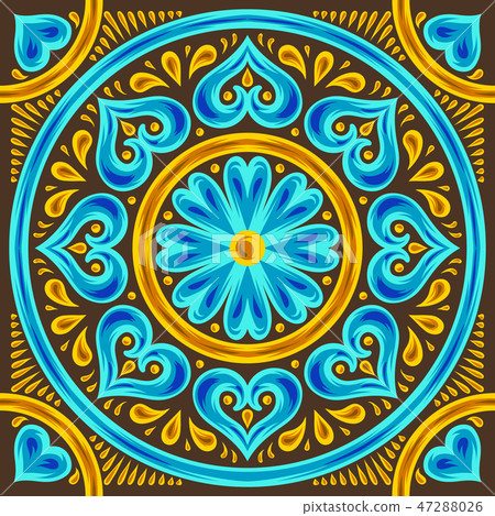 Moroccan ceramic tile pattern. 47288026