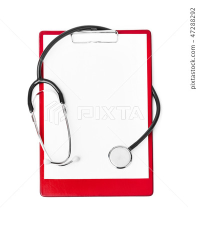 Medical clipboard and stethoscope Medical clipboard and stethoscope 47288292