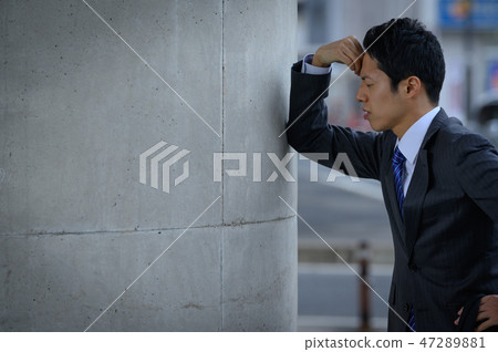 Businessman overwork stress negative Businessman overwork stress negative 47289881