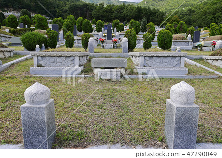 Visiting the cemetery on a holiday Visiting the cemetery on a holiday 47290049