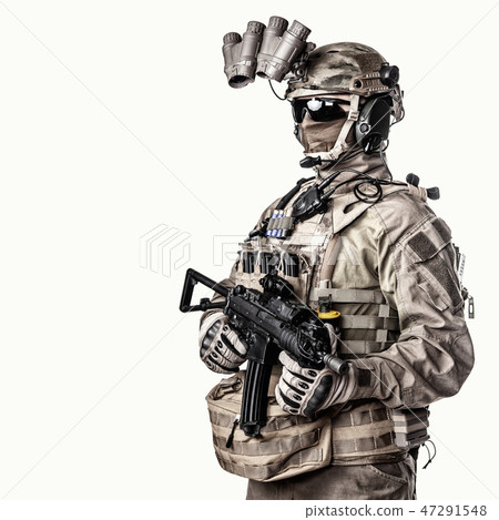 Special operations fighter studio shoot on white Special operations fighter studio shoot on white 47291548