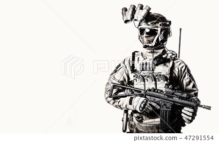 Special operations fighter studio shoot on white 47291554