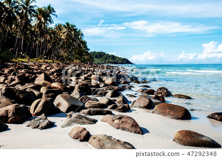 Stone on beach. Stone on beach. 47292348