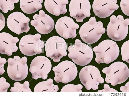 Group of piggy banks, top view Group of piggy banks, top view 47292638