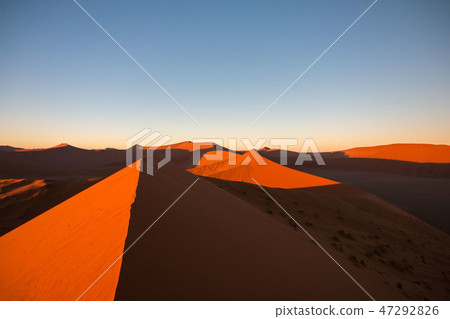 Namibia sunrise in the Namib desert 47292826