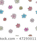 Seamless pattern with flowers. Vector background 47293011