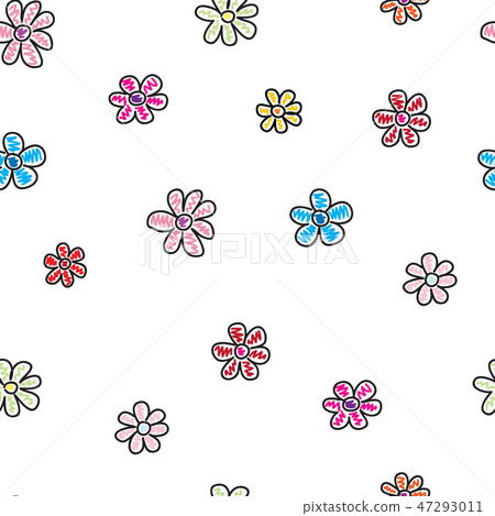Seamless pattern with flowers. Vector background Seamless pattern with flowers. Vector background 47293011
