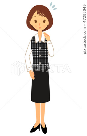 Woman full body in irritated uniform Woman full body in irritated uniform 47293049