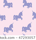 Seamless pattern with unicorns. Vector picture.  47293057