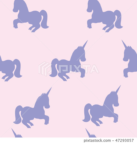 Seamless pattern with unicorns. Vector picture.  47293057