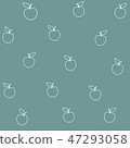 White apple on a gray background, a scribble 47293058