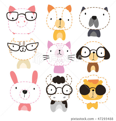 head animals worksheet vector design 47293488