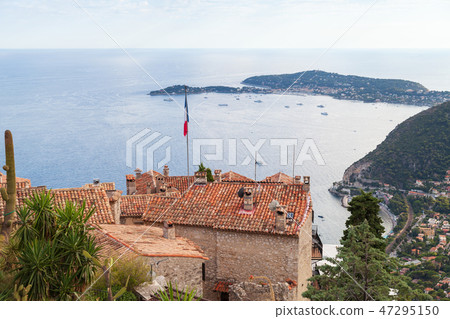 Coastal view of Eze town. Alpes-Maritimes, France 47295150